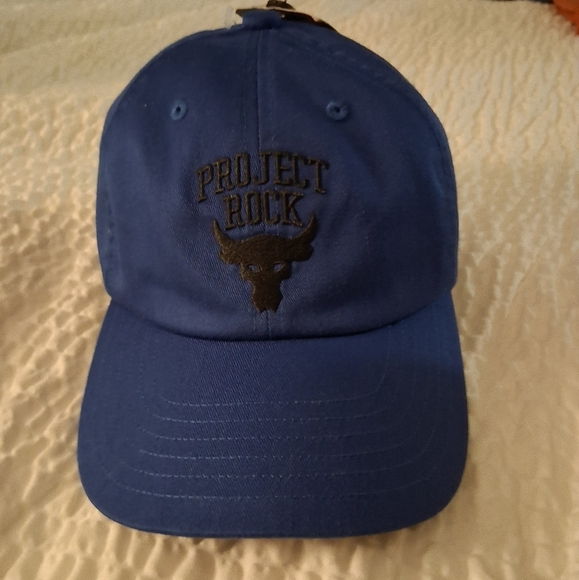 Under Armour Project Rock Hat Blue Strap Back Brahma Bull Casual Adjustable NEW - Picture 1 of 1